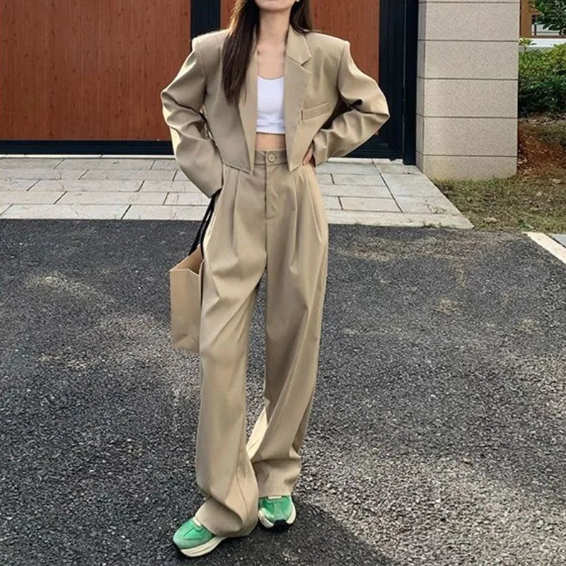 Women’s tailored blazer wide leg pants set