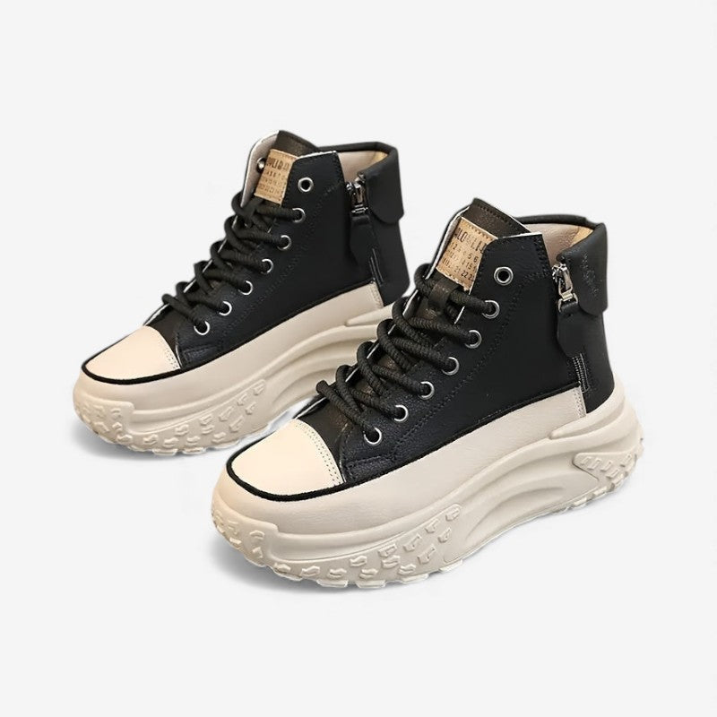 Lina – Non-slip sneakers with lace-up and side zipper