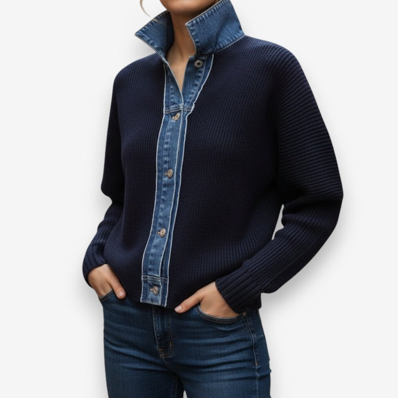 Amelia – Long Sleeve Jacket with Button Closure