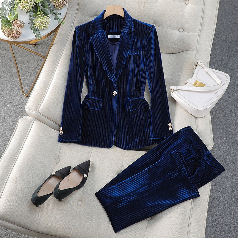 Women's Two Piece Blazer and Trousers Set