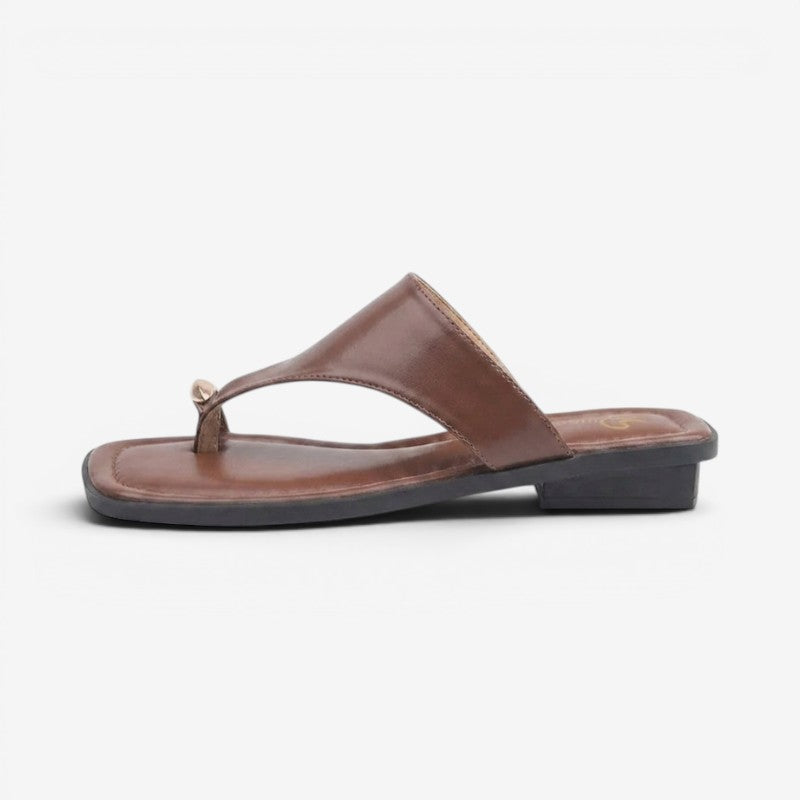 Women's Square Toe Flat Sandals with Non Slip Sole