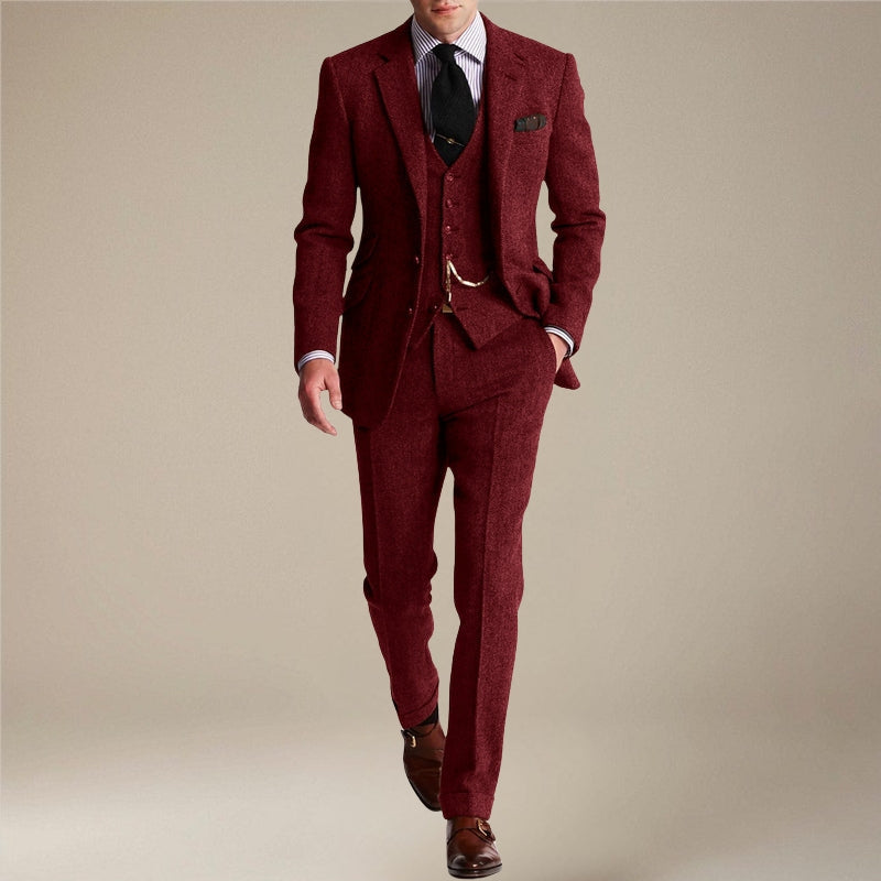 Zachary – Slim Fit 3 Piece Suit with Blazer and Vest