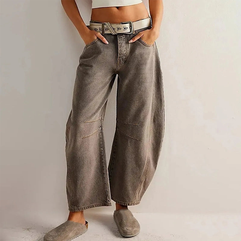 Women’s Wide Leg Ankle-Length Denim Pants