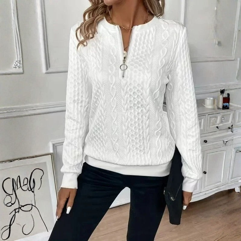 Mira – Suéter de manga larga con dobladillo acanalado y cuello redondo