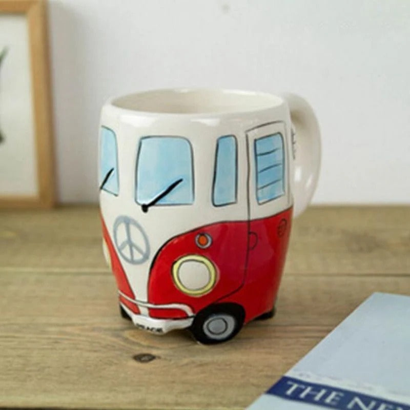RideSip – Coffee Mug with Handle and Bus Inspiration