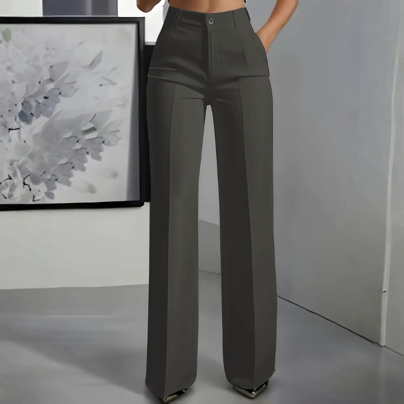 Chic Women's High-Waisted Straight Leg Trousers