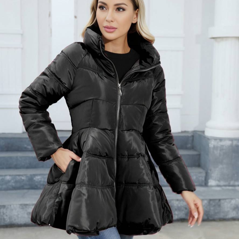 Nora – Chaqueta de manga larga con bolsillos y cuello alto