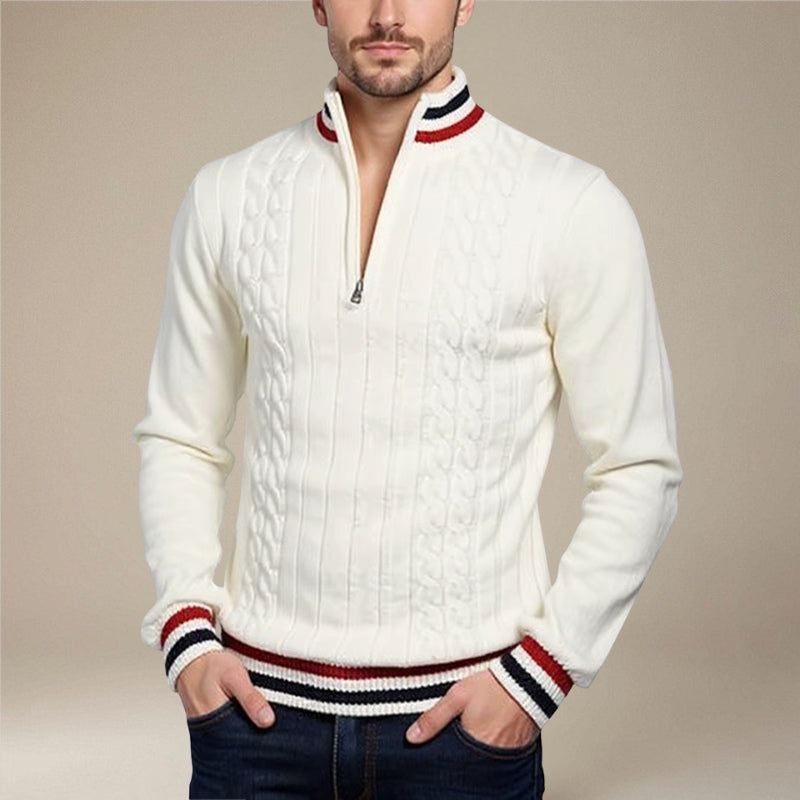 Maes – Slanke pasvorm Trui met Opstaande Kraag en Ritssluiting Velani