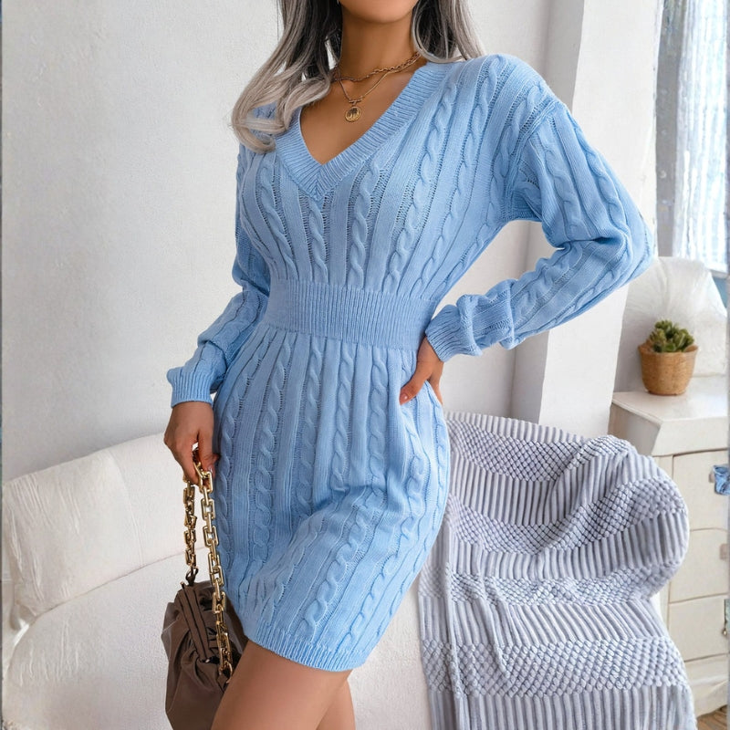 Sophia – Knitted Sweater With Long Sleeve And Ribbed Hem