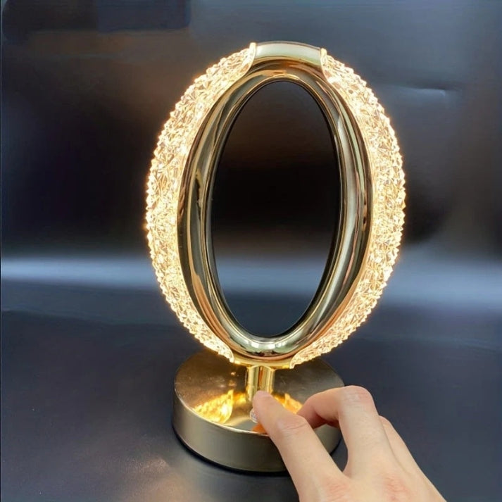 LumiGlow – Rechargeable Crystal Table Lamp with Adjustable Lighting