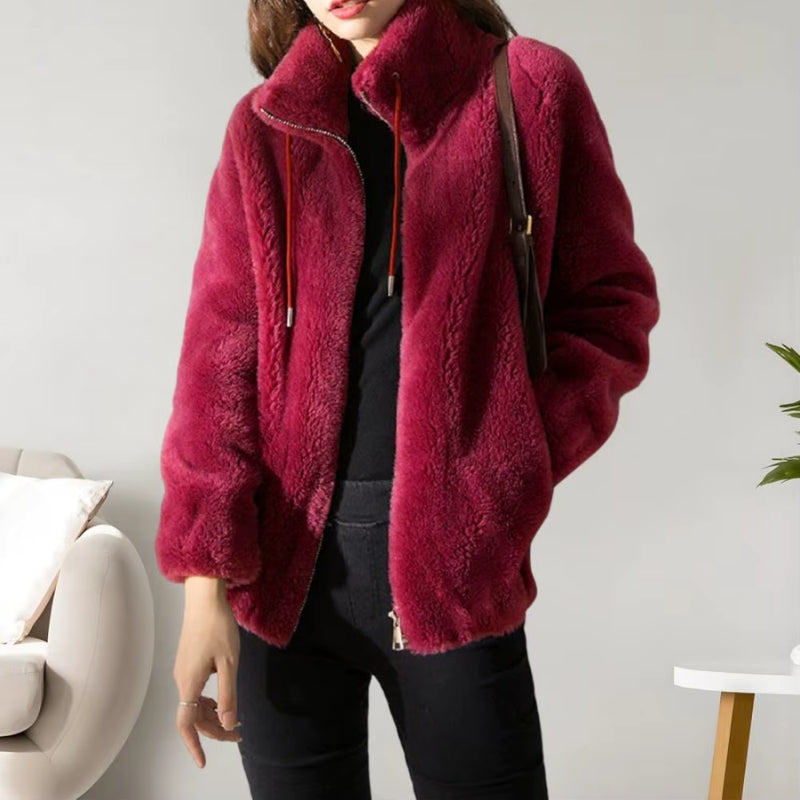 Nolan – Fleecegevoerde Jas met Opstaande Kraag en Ritssluiting Velani