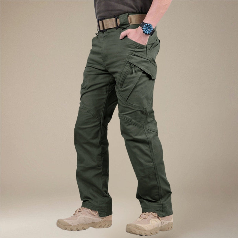 Men Slim Fit Cargo Pants Multi Pocket Stretch