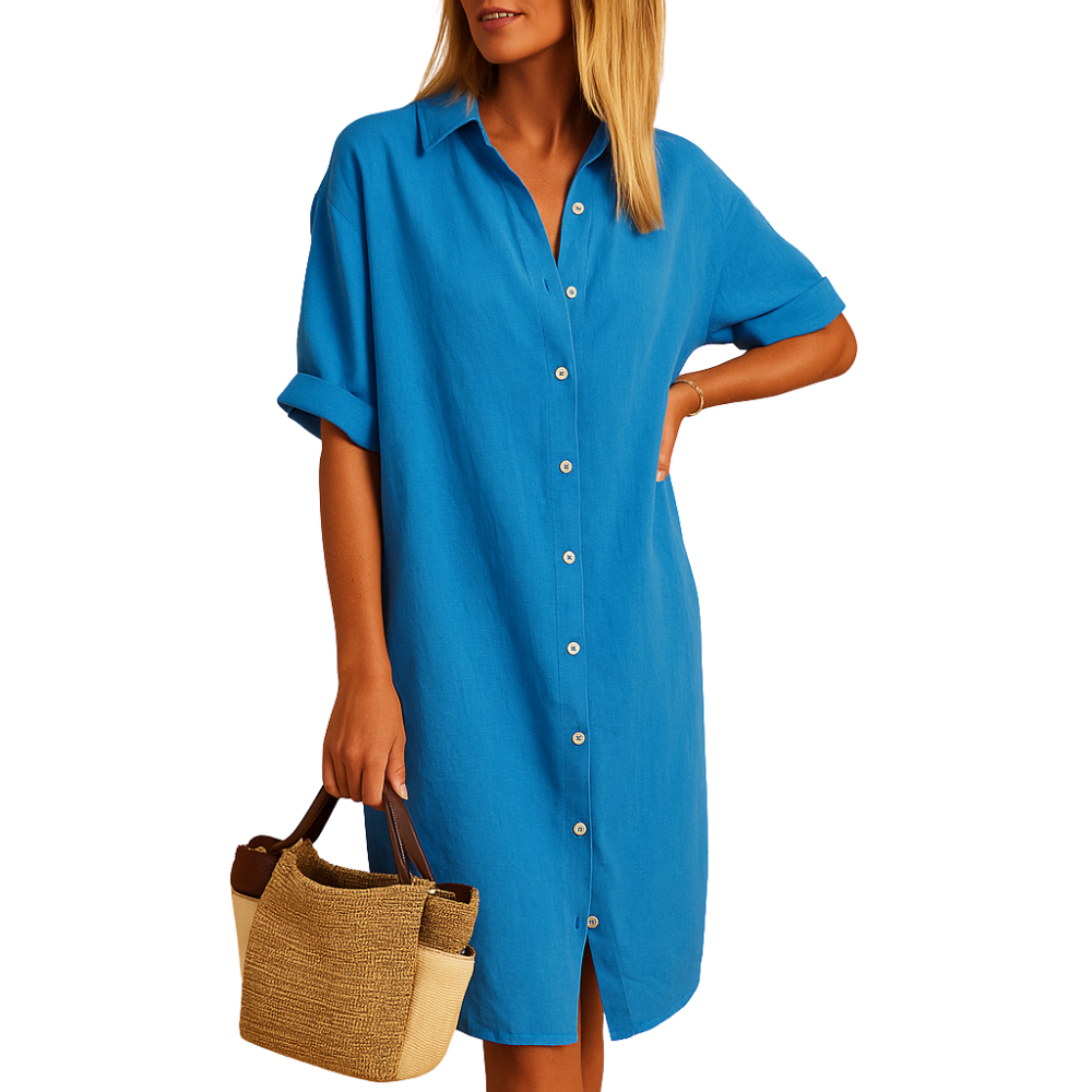 Emma – Jurk met omgeslagen kraag en knoopsluiting Velani