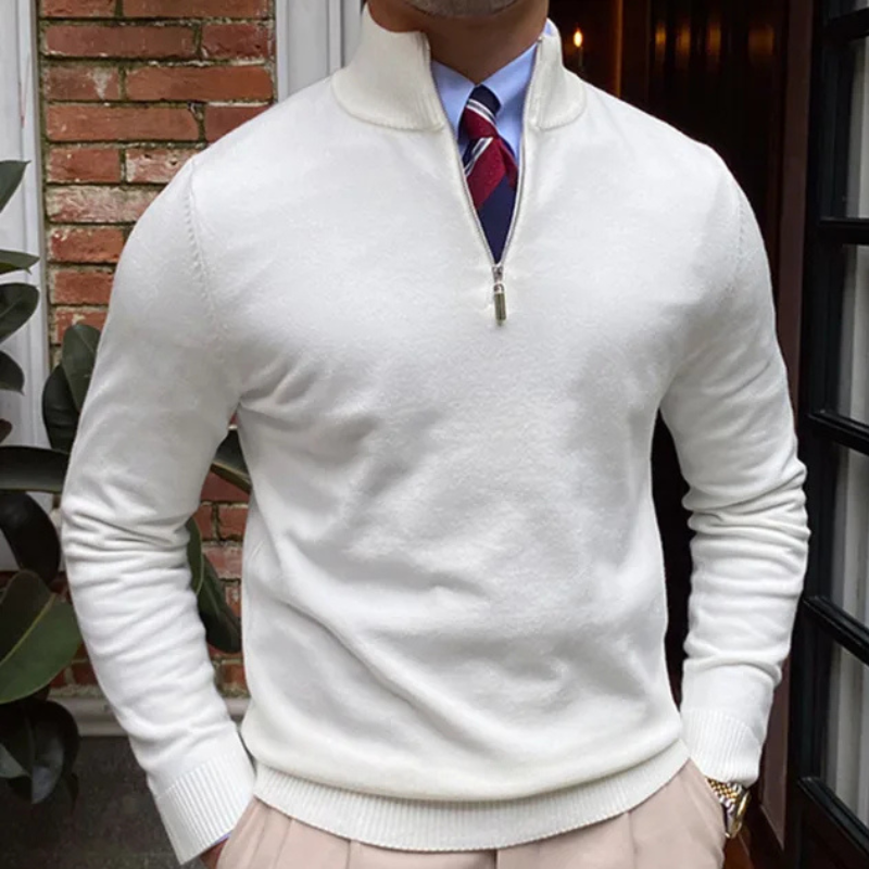 Men's Quarter Zip Stand Collar Sweater