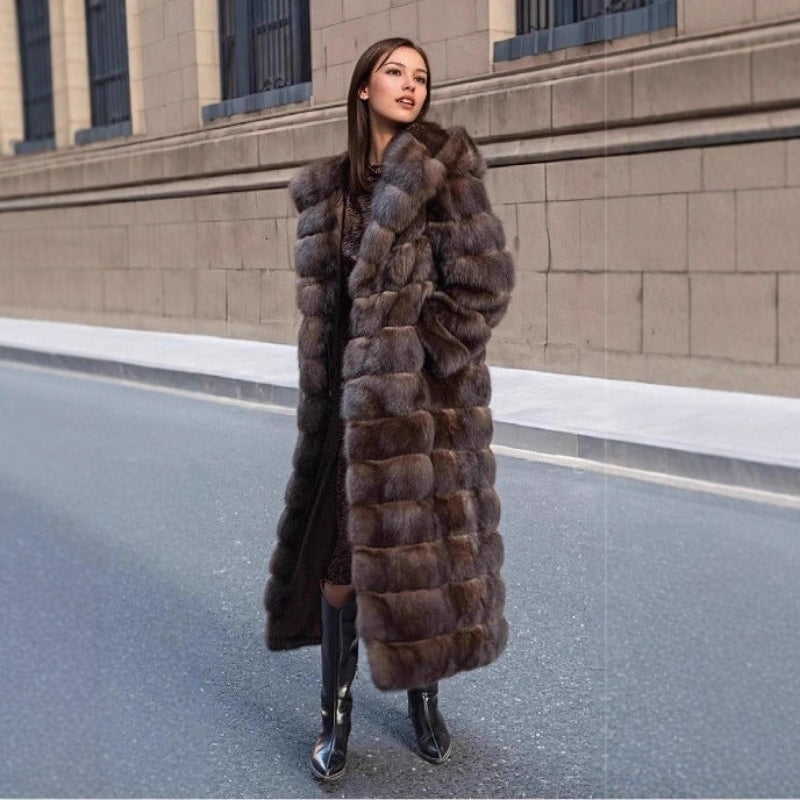 Olivia – Long Sleeve Coat with Hoodie Design