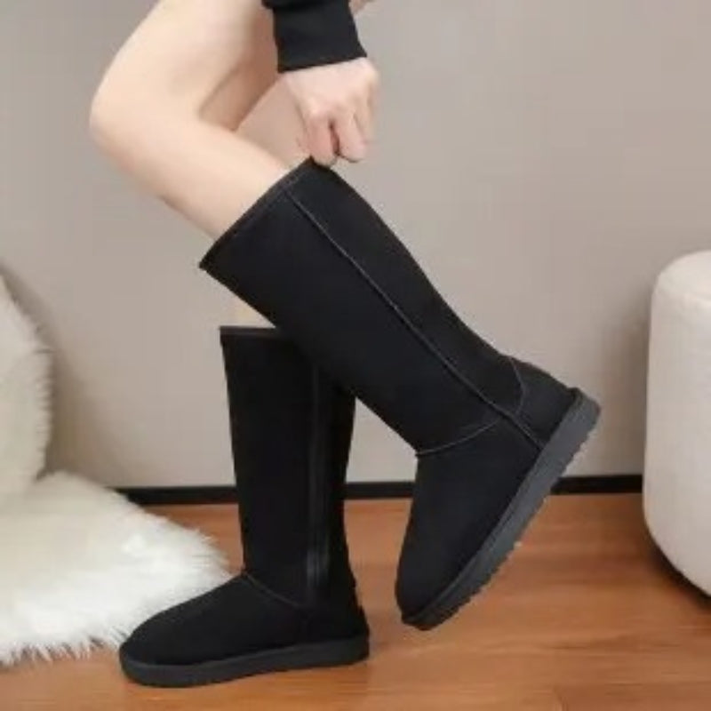 Mia – Round Toe Boots with Anti Slip Grip and Zipper Closure