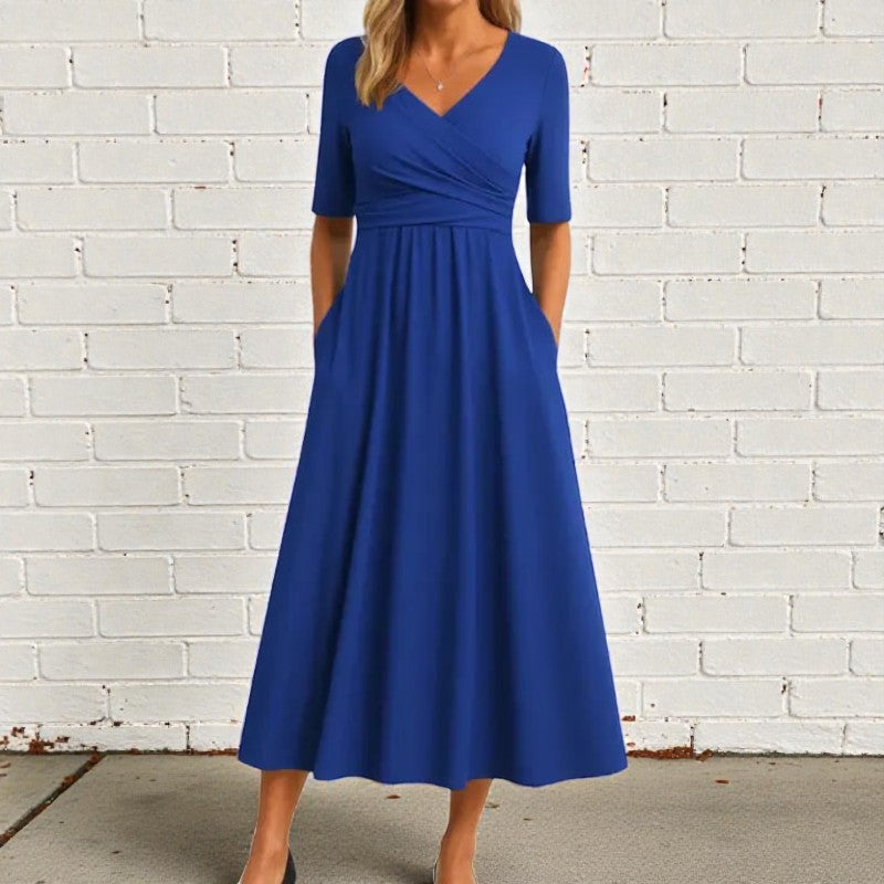 Women’s V-Neck Short Sleeve Dress