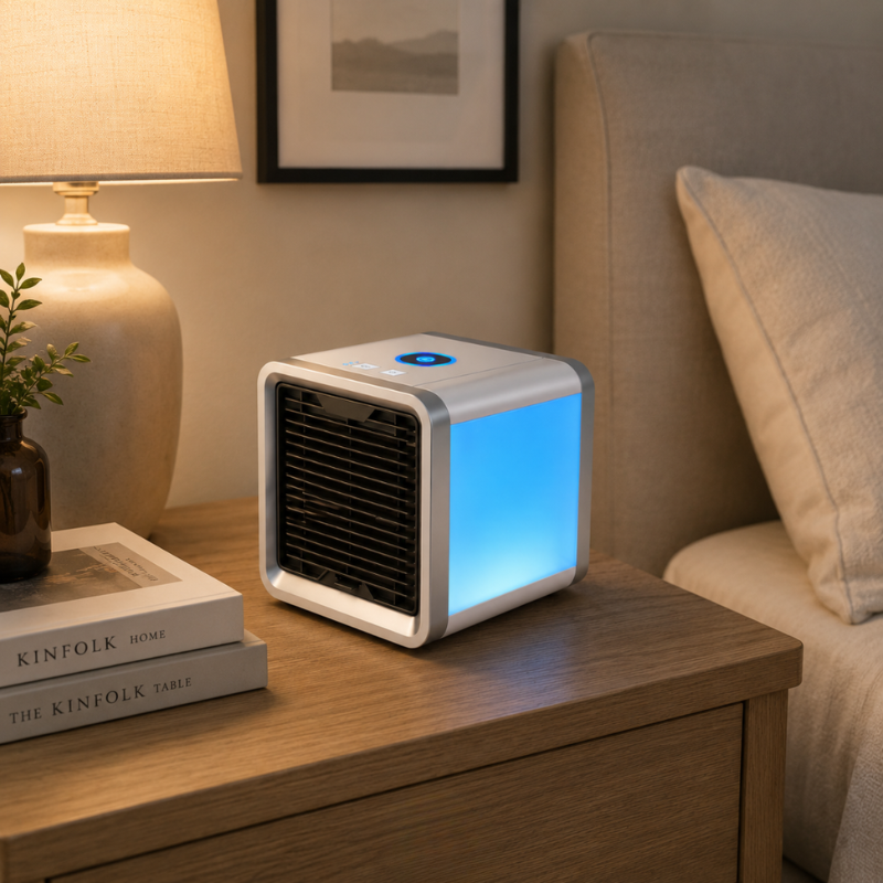 Portable Air Cooler with Humidifier and Rechargeable Design