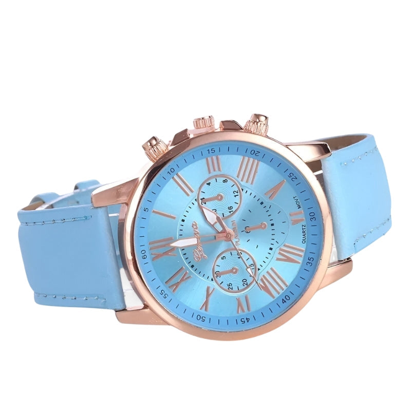 Noor - Horloge met Rond Wijzerplaat en Verstelbare Band Velani