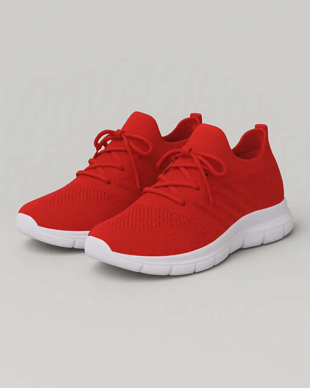 Mesh Veterschoenen Met Platte Zool-Shoes-Velani-Rood-34-Velani