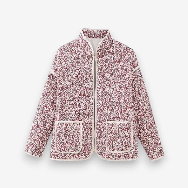 Olivia – Long Sleeve Jacket with Floral Print and Pockets