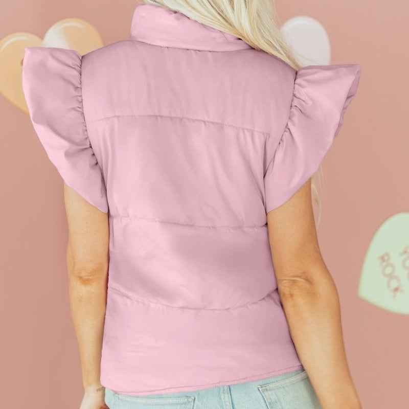 Quinn – Standup Collar Vest With Button Closure