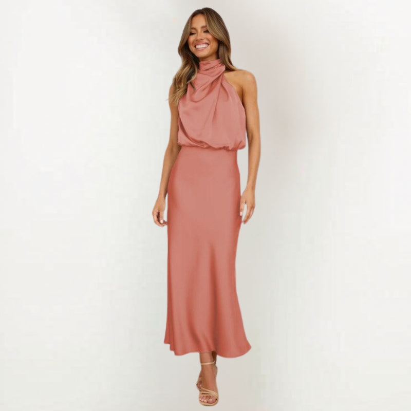 Women’s sleeveless mock neck midi dress