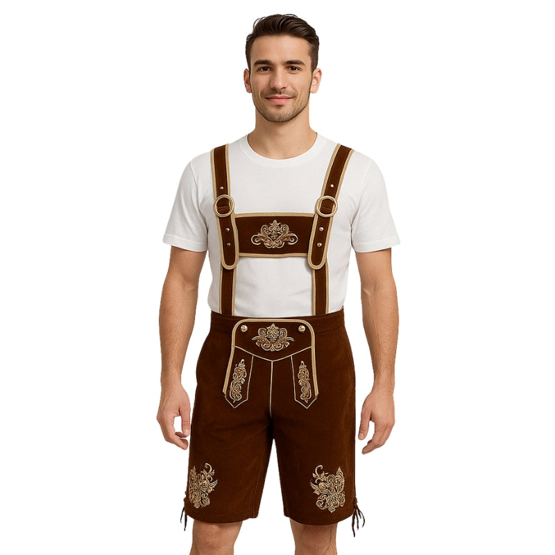 Alwin – Geborduurde Shorts met Bretels en Zakjes Velani