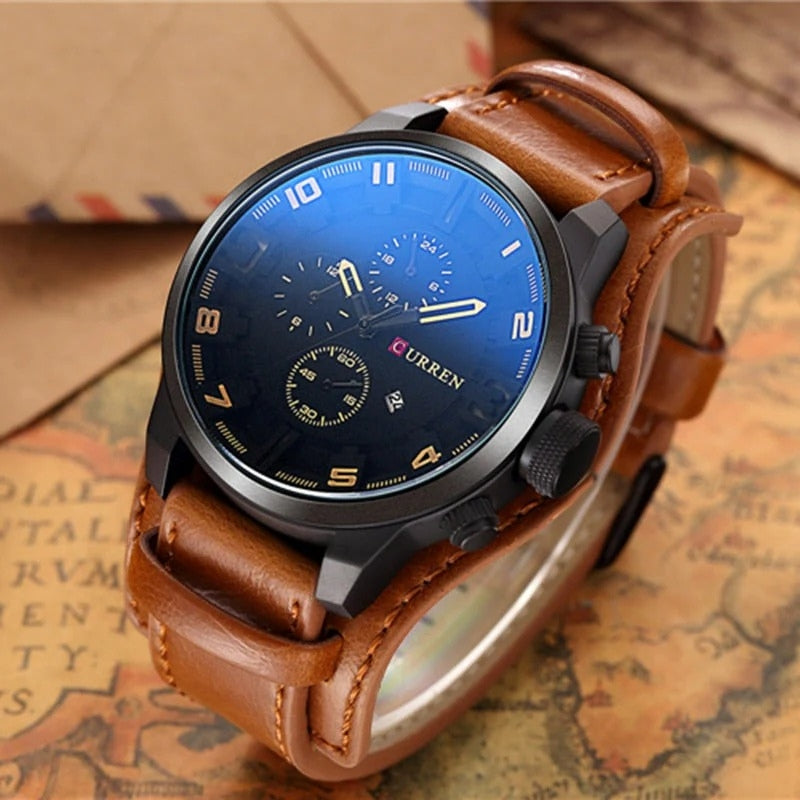 Lachlan – Round Watch with Adjustable Strap and Date Function