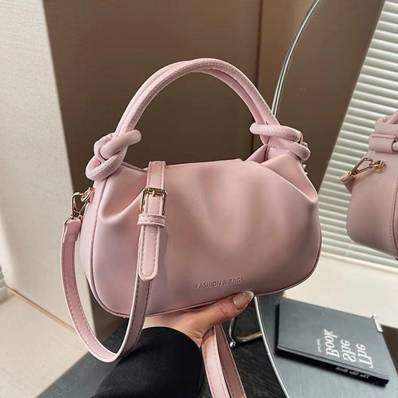 Oriana – Adjustable Shoulder Bag With Knotted Handle And Buckle