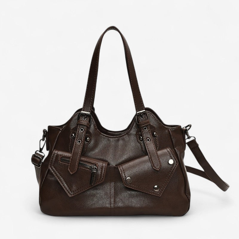 Naomi – Handtas met Meerdere Ritssluitingszakken en Verstelbare Riem Velani