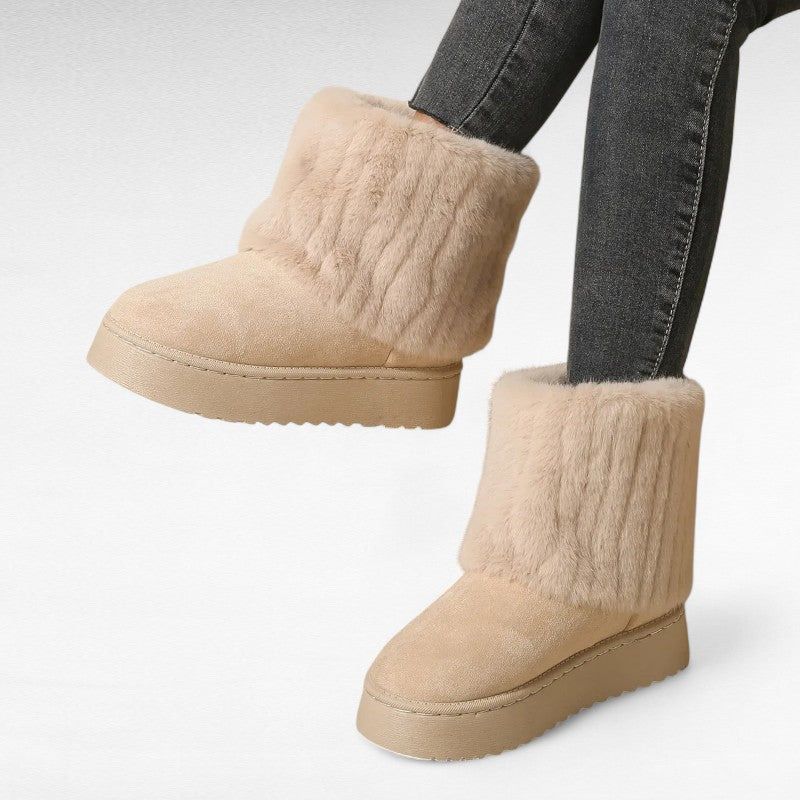 Women Ankle Boots Striped Design Non Slip Soles