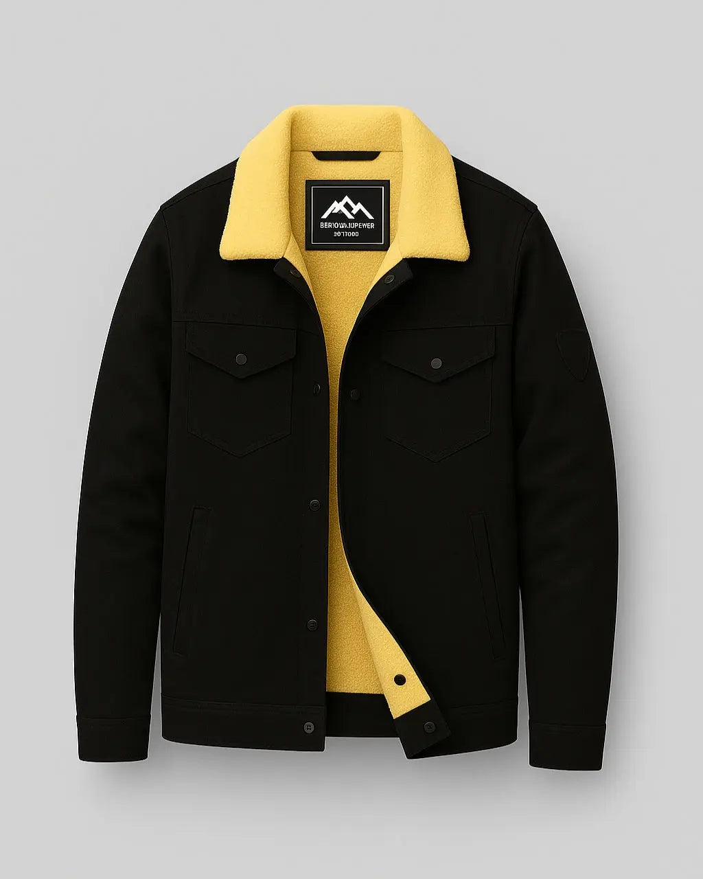 Polyester Bomberjack Met Knoopsluiting-Jackets-Velani-Zwart-S-Velani