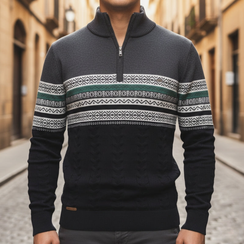 Oliver – Long Sleeve Sweater with Zipper Closure