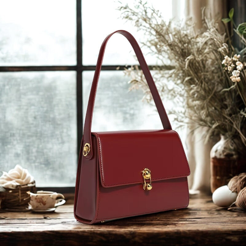 Olivia – Women's Bag with Handle & Adjustable Shoulder Strap + Hasp Closure