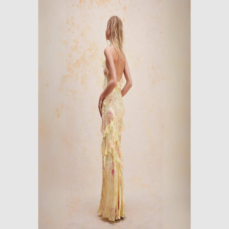 Aurora – Mouwloze Lange Maxi Jurk met Bloemenprint Velani