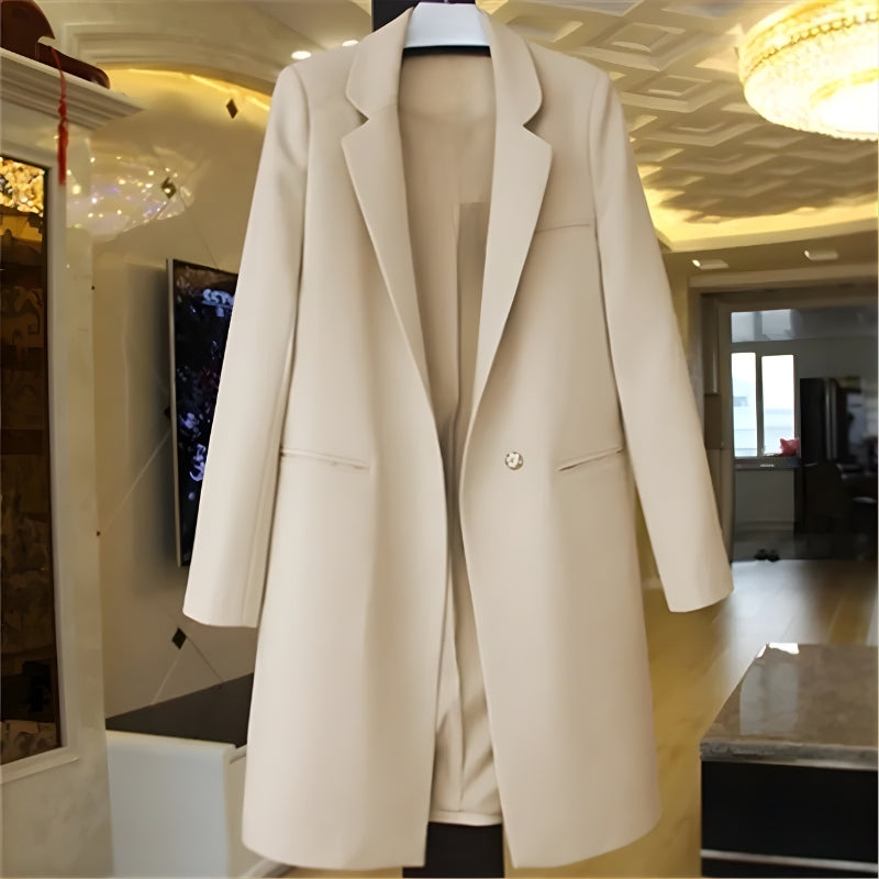 Grace – Long Sleeve Jacket with Down Collar and Button Closure