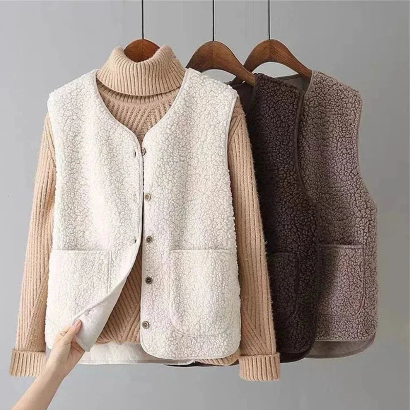 Women's Sleeveless Buttoned Vest