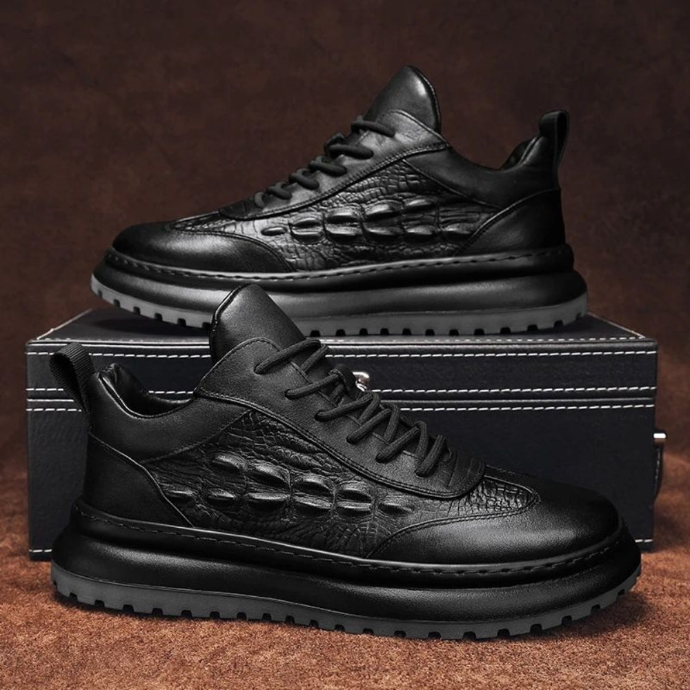 Blake – Laced Sneakers With Crocodile Print And Anti Slip Grip