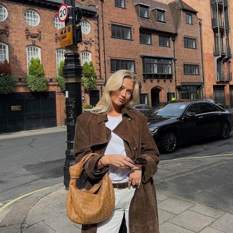 Linda – Klassieke Trenchcoat Lange Jas met Ceintuur en Lange Mouwen Velani