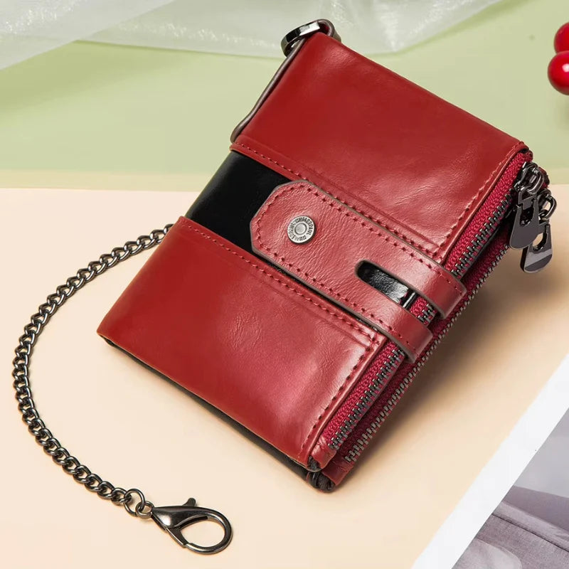 Wouter – Portemonnee met Kettingband en Dubbele Ritssluitingen Velani