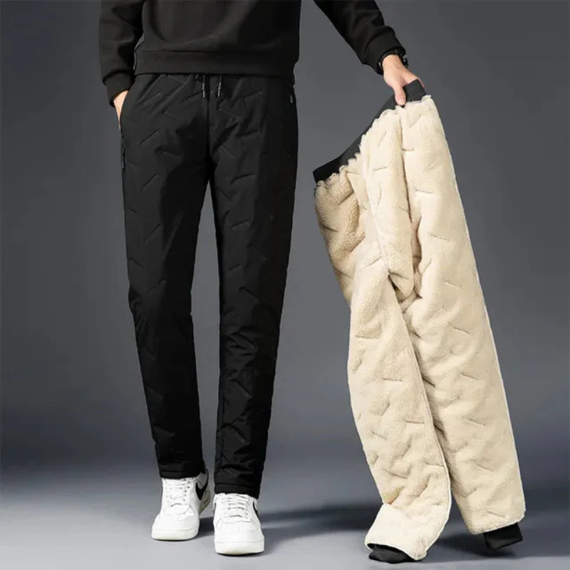 David – Slim Fit Fleece Lined Pants with Pockets and Drawstring