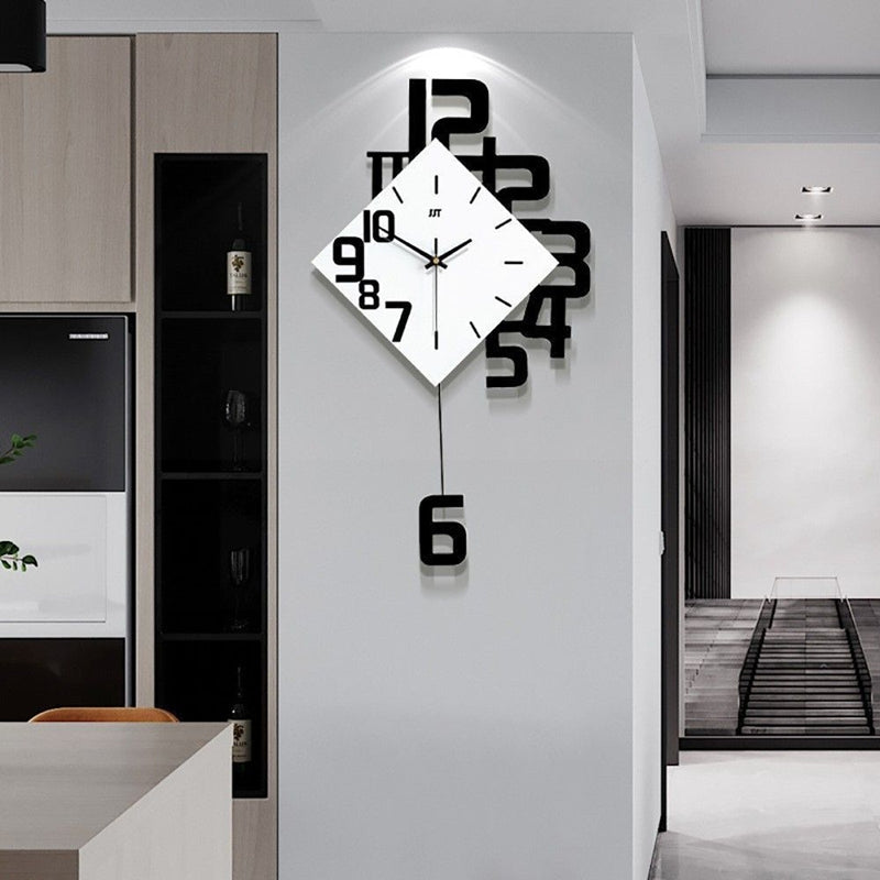 TempoSwing – Decoratieve Vierkante Wandklok met Pendule Ontwerp Velani