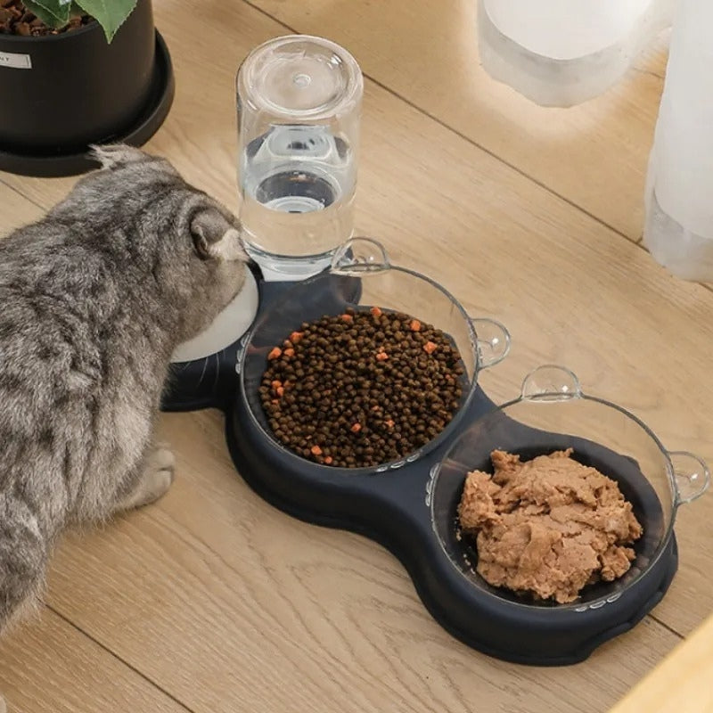 PawBella – Double Pet Bowl with Water Dispenser