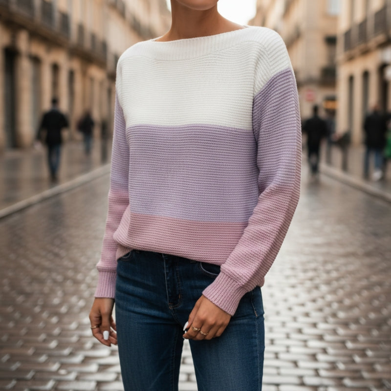 Mia – Long Sleeve Sweater with Round Neck Design