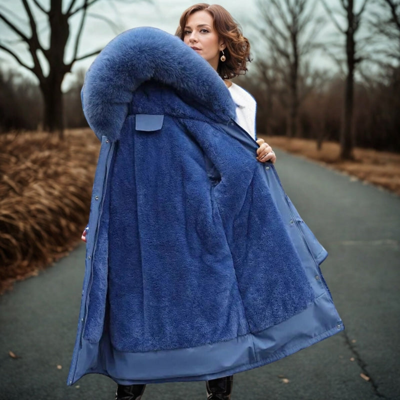 Sophia – Long Sleeve Jacket with Fur Collar