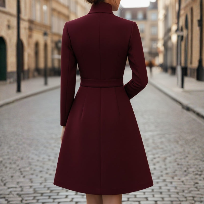 Noah – Women's Round Neck Belted Coat