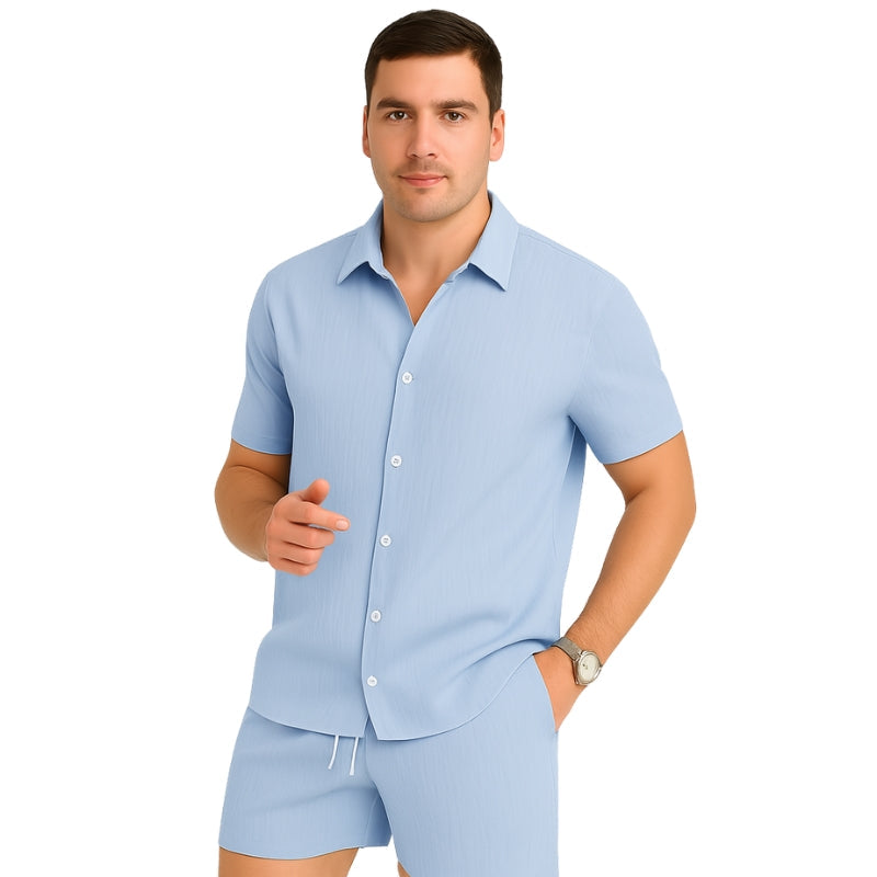 Henry – Tweedelige Set met Shirt met Korte Mouwen en Shorts met Trekkoord Velani