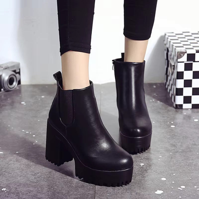 Womens Ankle Boots with Sturdy Heel