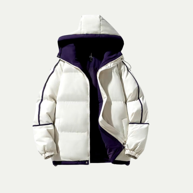 Hooded zip-up thick jacket utility pockets